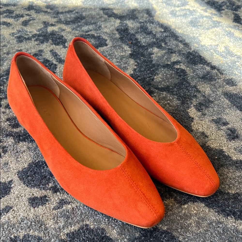 Jigsaw Bright Orange Suede Pumps